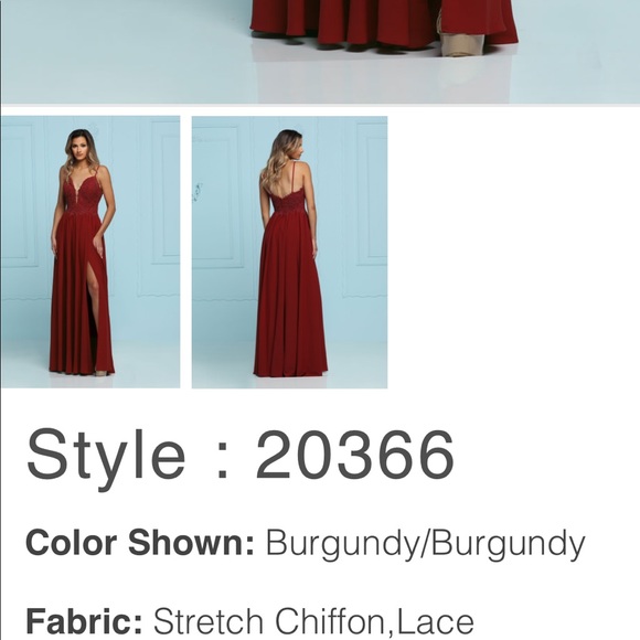 Dusty rose/blush pink bridesmaid chiffon dress with side slit in front - Picture 2 of 4